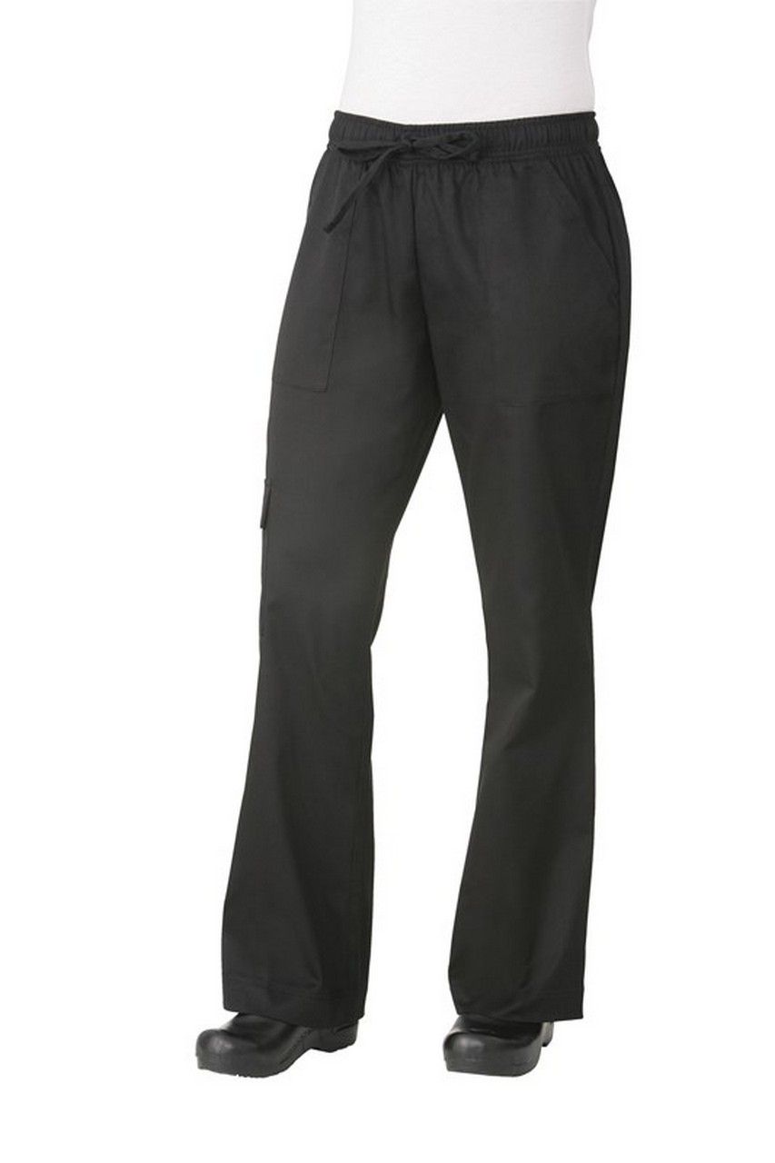 Chef Works Women's Black Cargo Chef Pants XS-3XL - CPWO-BLK