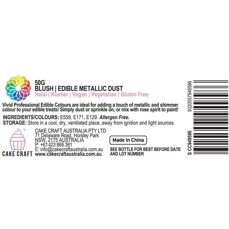 Vivid Edible Metallic Dust - Blush 50g