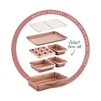 Wiltshire SmartStack Roast pan 38x26.5x7.5cm - Rose Gold