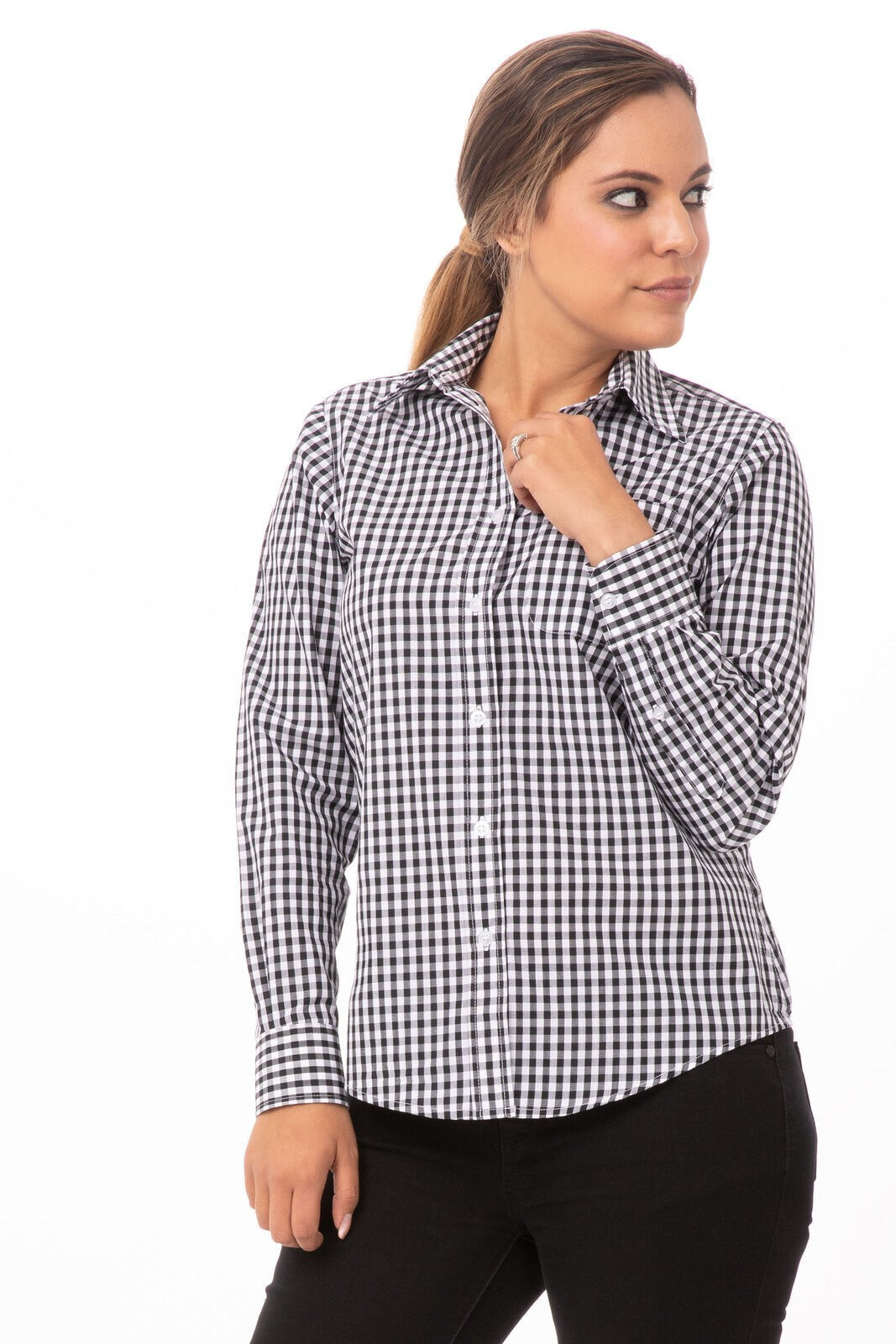 Chef Works Gingham Dress Shirt Womens W500