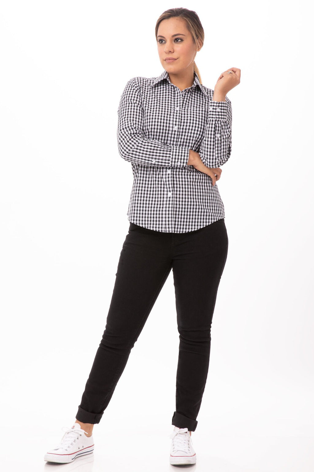 Chef Works Gingham Dress Shirt Womens W500
