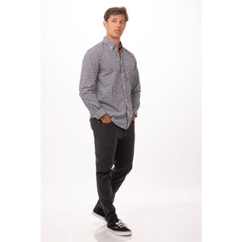 Chef Works Gingham Mens Dress Shirt D500