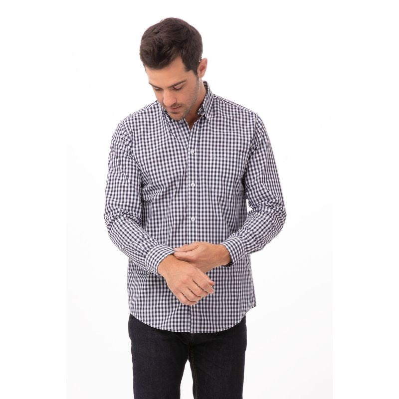 Chef Works Gingham Mens Dress Shirt D500