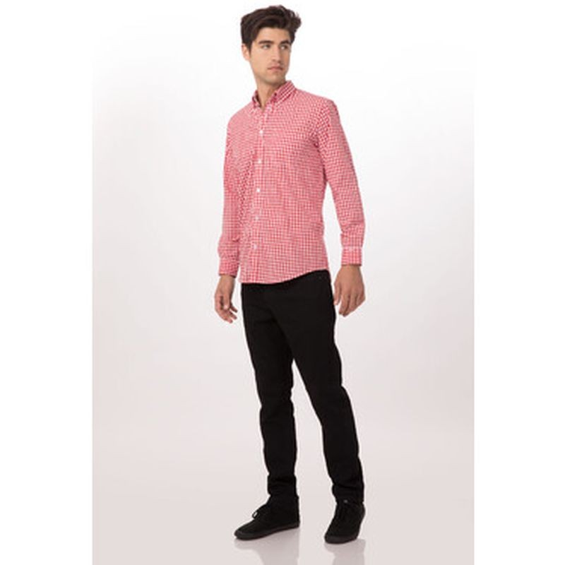 Chef Works Gingham Mens Dress Shirt D500
