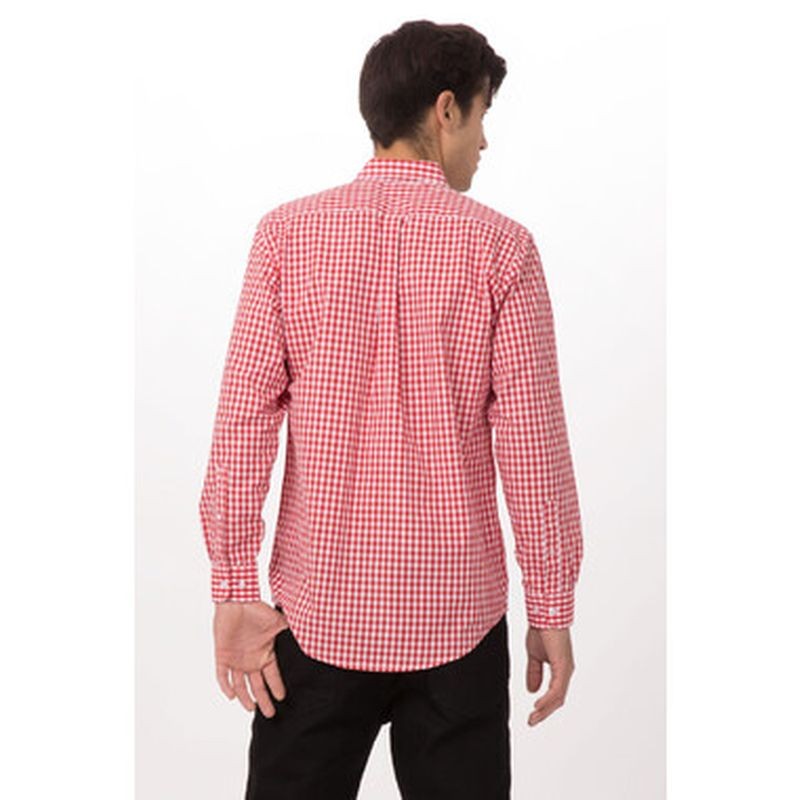 Chef Works Gingham Mens Dress Shirt D500