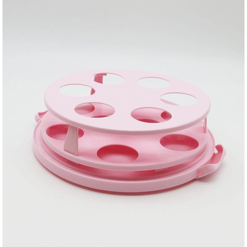 sharp-living-cake-box-double-muffin-carrier-round-pink