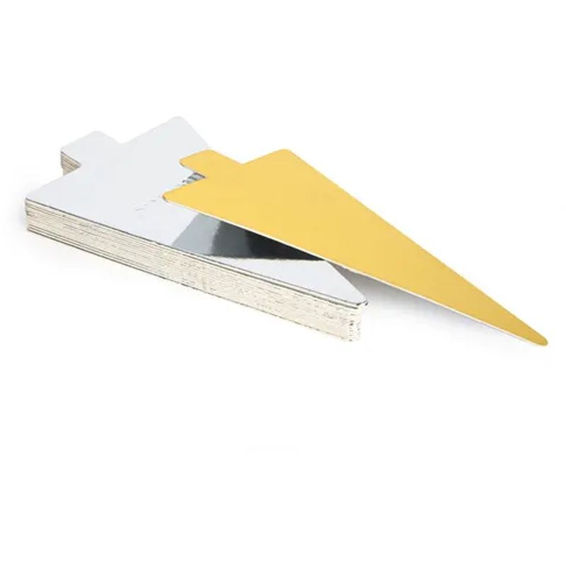 Mondo Dessert/Slip Board + Tab - Triangle Double Sided - 135mm Gold/Silver