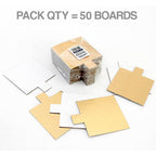 Loyal Dessert/Slip Board + Tab - Square - 80mm Gold - 50 pack