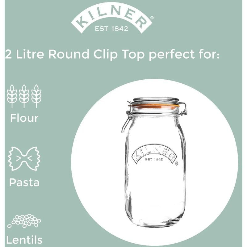 Kilner Clip Top Round Jar 2 Litre