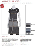 Chef Works Manhattan Bib Apron AB034
