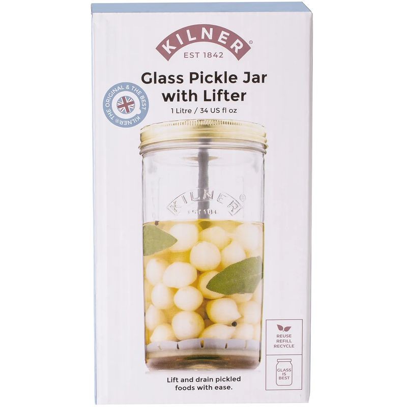 Kilner Glass Pickle Jar with Lifter - 1 Litre