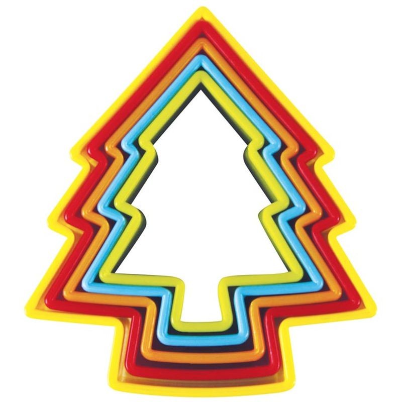 Avanti Christmas Tree Cookie Cutters 5 Piece Set - Multi Coloured
