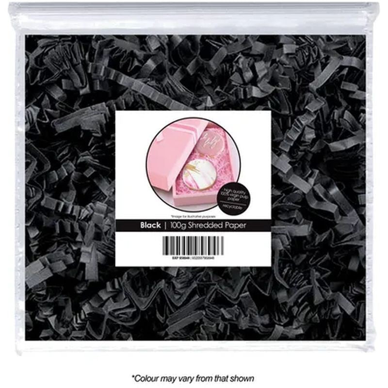 Cake Craft Shredded Paper - Black 100g