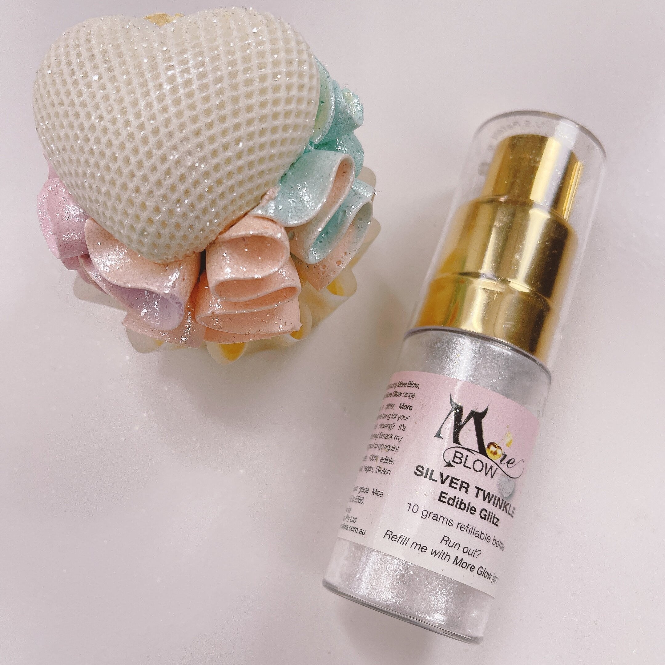 More Blow The Ultimate Glitter Puffer Spray - Silver Twinkle 10g