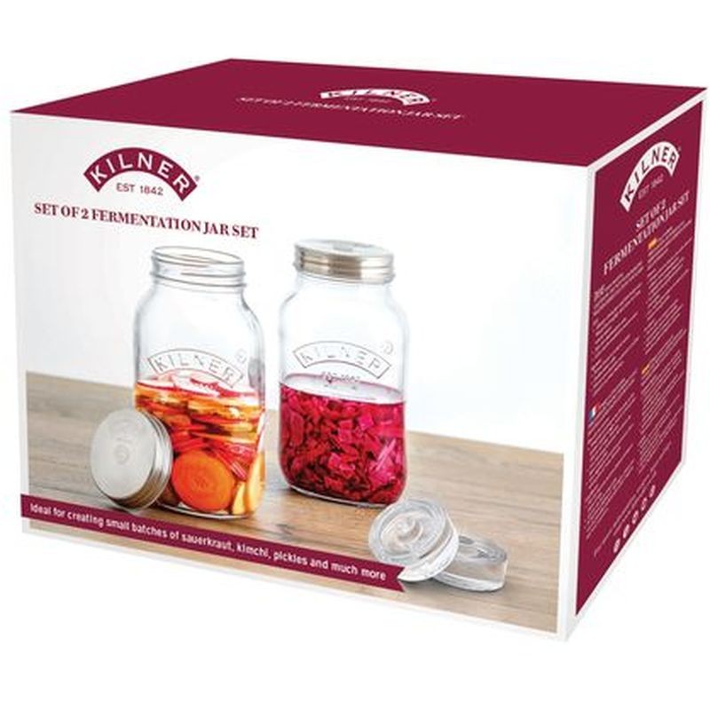 Kilner Set Of 2 Fermentation Jars 1 Litre