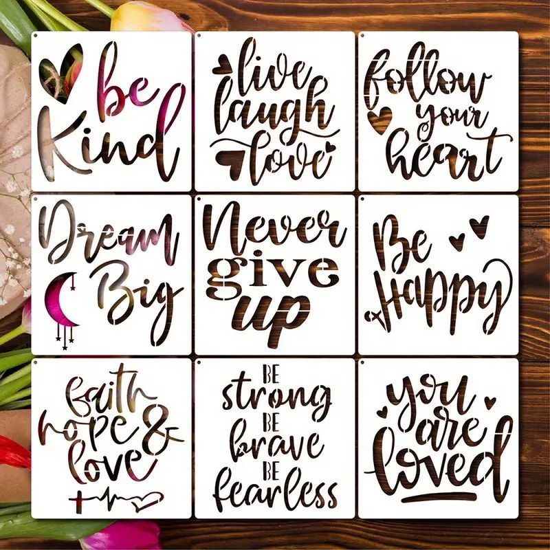 assorted-inspirational-words-stencil-templates-9pc-set