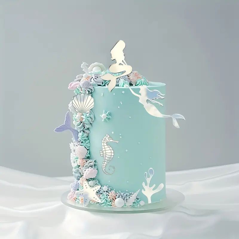 cake-topper-mermaid-silver-6pc