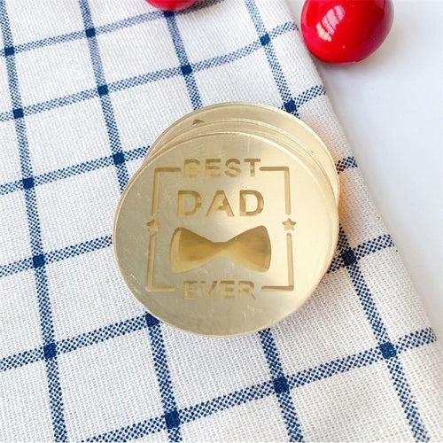 Acrylic Topper Round Best Dad - Gold 1pc