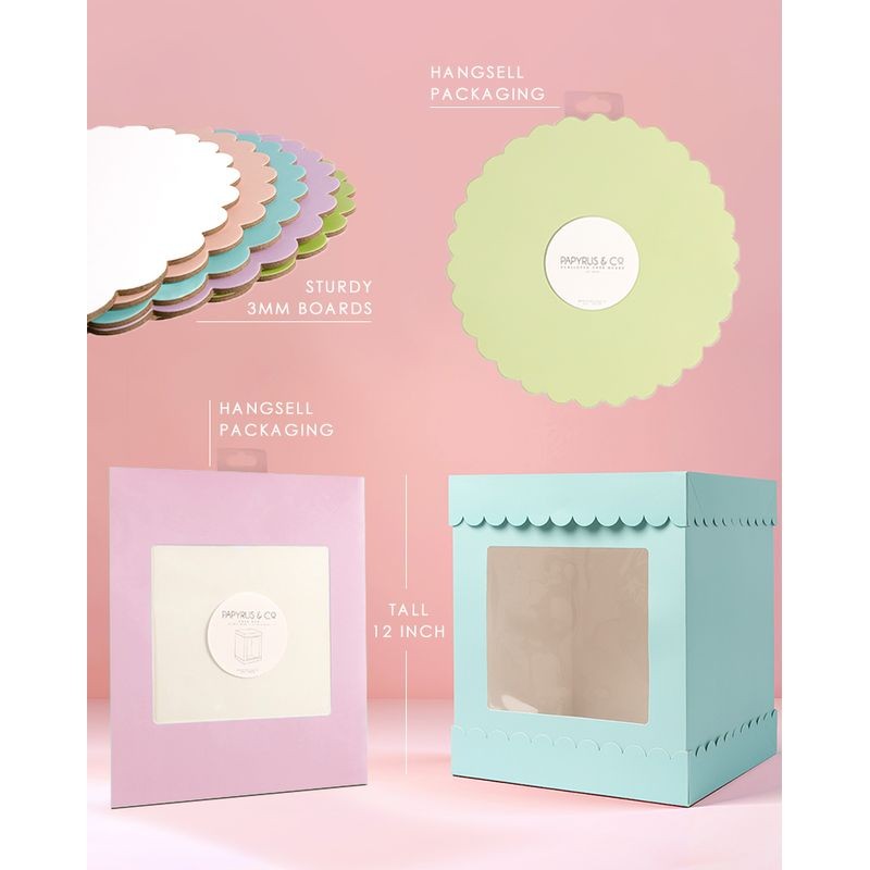 Papyrus & Co Scalloped Cake Board - 10 inch Pastel Pink