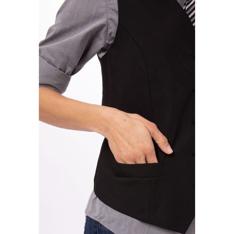 Chef Works Women's Black Basic Vest - VPWO-BLK