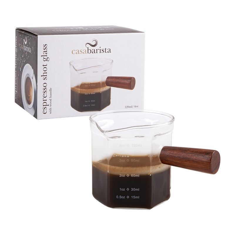Casabarista Espresso Shot Glass with wood handle 120ml
