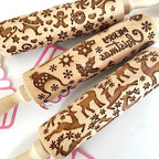 cake-craft-embossed-deers-hollies-wooden-rolling-pin
