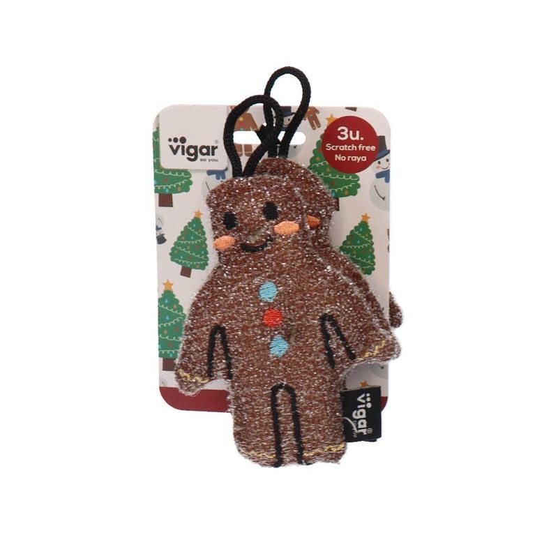 Vigar Gingerbread Man Scrubber Sponge - 3 Pack
