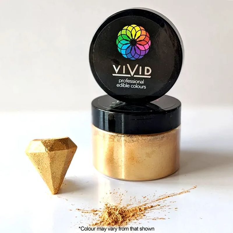 Vivid Edible Metallic Dust - Shimmer Antique Gold 50g