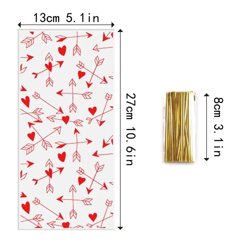 Valentines Day Cellophane Bags 100pc