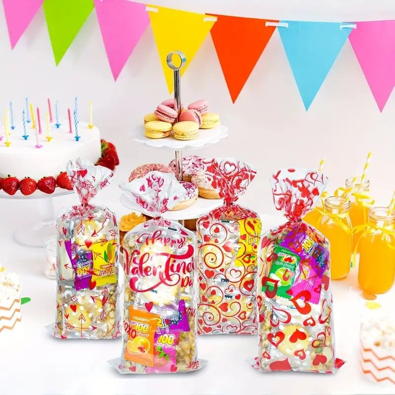 Valentines Day Cellophane Bags 100pc