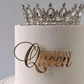 Cake Top Gold Acrylic Birthday Queen