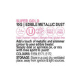 Vivid Edible Metallic Dust - Super Gold 10g