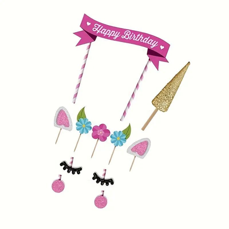 Unicorn Glitter Cake Topper incl banner