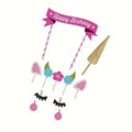 Unicorn Glitter Cake Topper incl banner