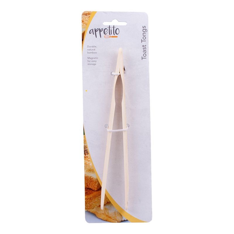 Appetito Bamboo Toast Tongs with magnet 20cm