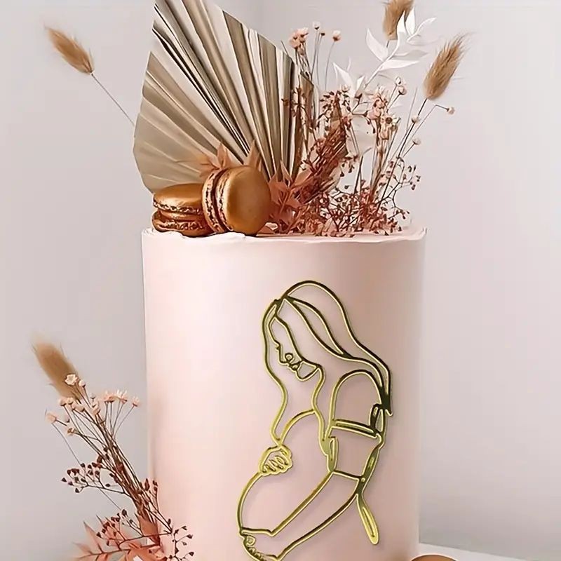 cake-topper-gold-acrylic-maternity
