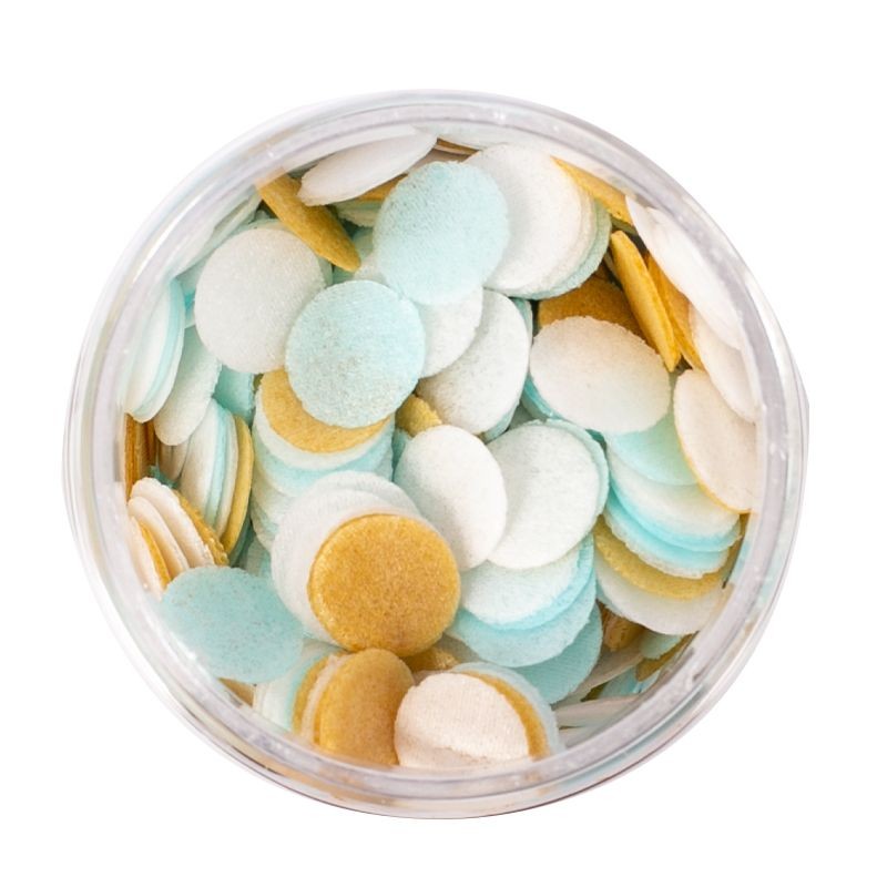 Sprinks Blue, White & Gold Mix Wafer Decorations - 9g
