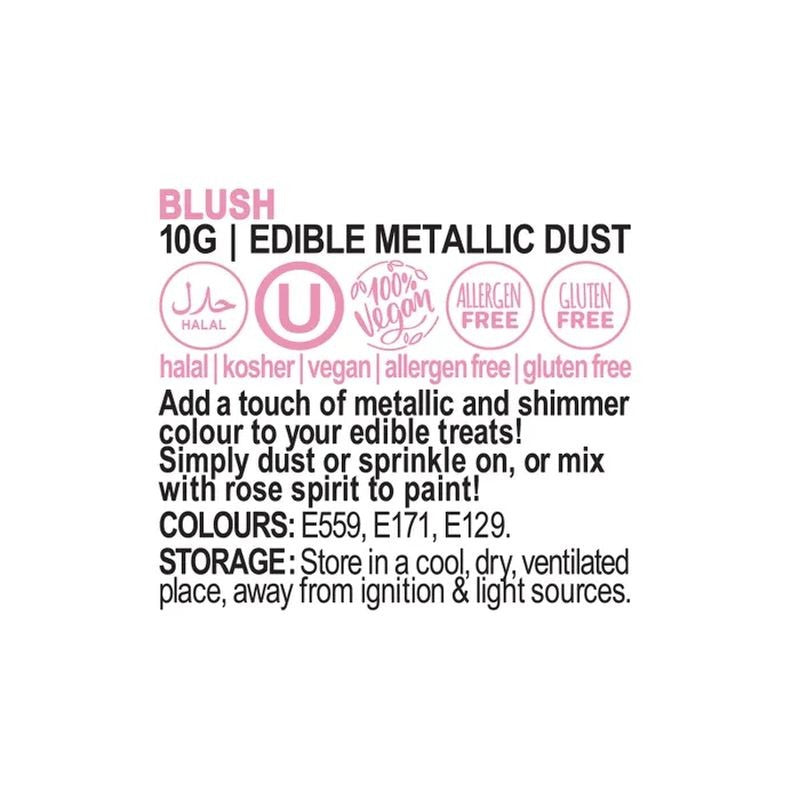 Vivid Edible Metallic Dust - Blush 10g