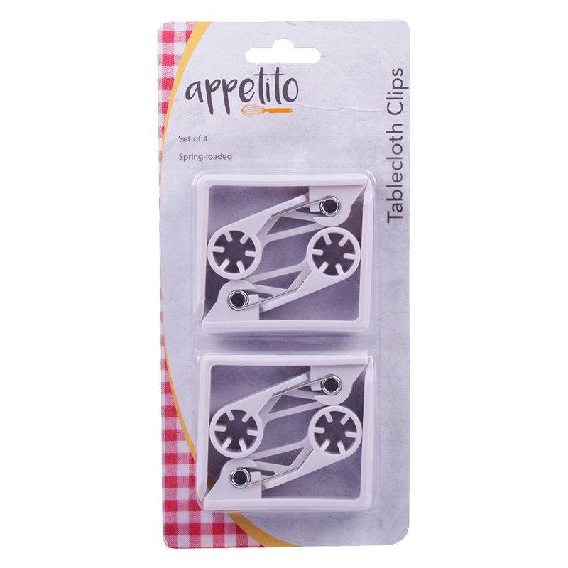 appetito-spring-action-plastic-table-cloth-clips-4-set-white