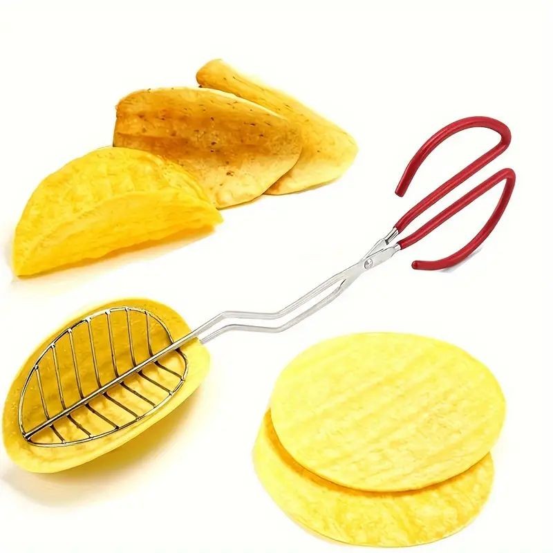 taco-shaped-deep-fryer-tongs-stainless-steel