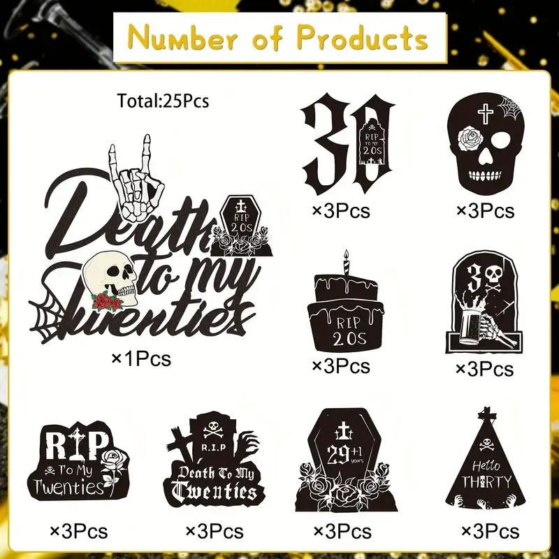 cake-topper-death-to-20s-25pc-set