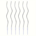 Candles Twisty Spiral Silver 6pc