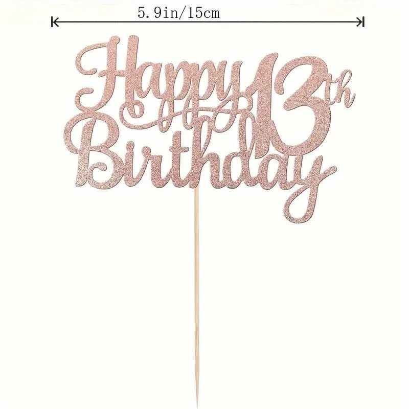 cake-topper-happy-birthday-13th-rose-gold-glitter
