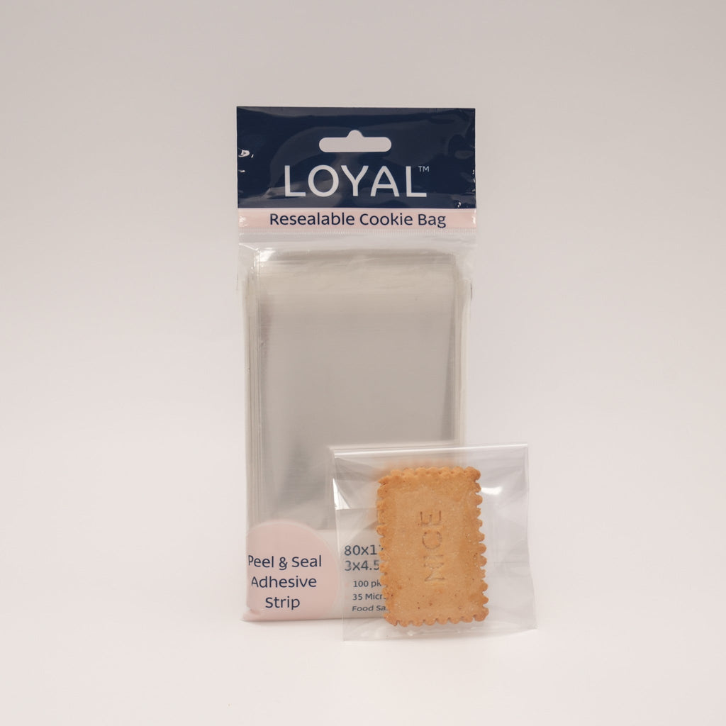 Loyal Resealable Cookie Bags - 90x90mm 100 pack