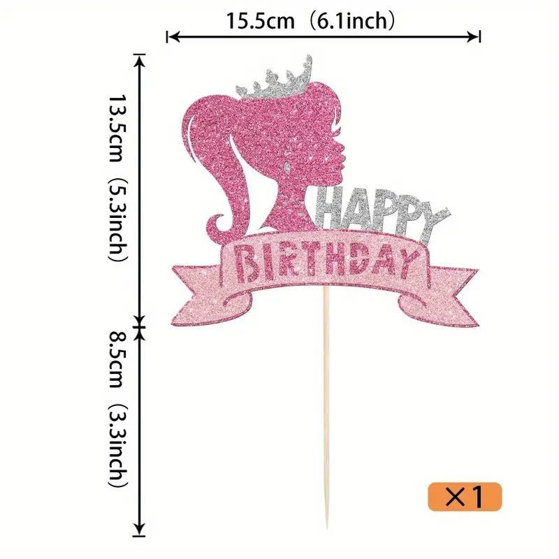 cake-topper-barbie-style-head-with-crown-pink-glitter