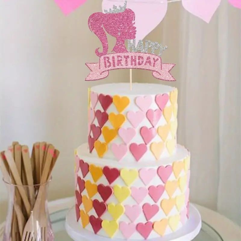 cake-topper-barbie-style-head-with-crown-pink-glitter