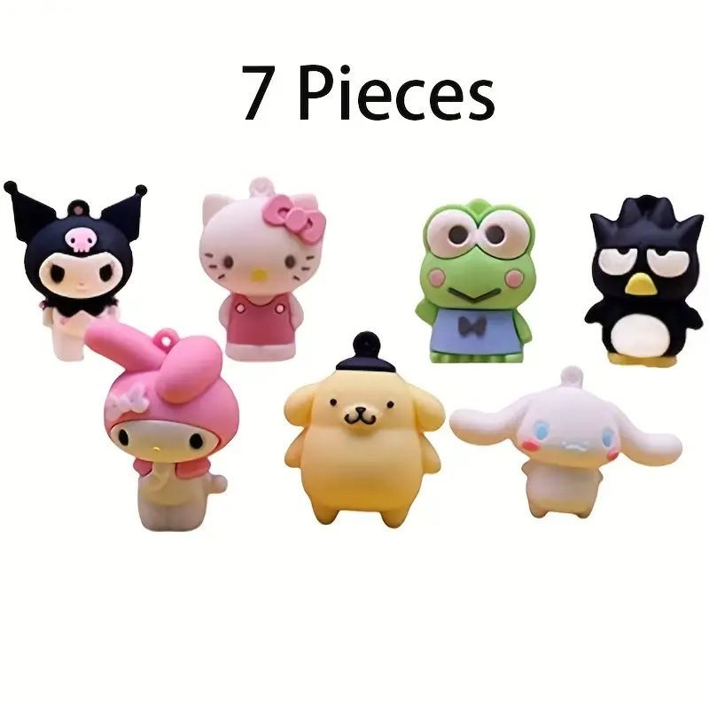 Cake Topper Sanrio Kuromi Cute Anime Figurine 7pc Set