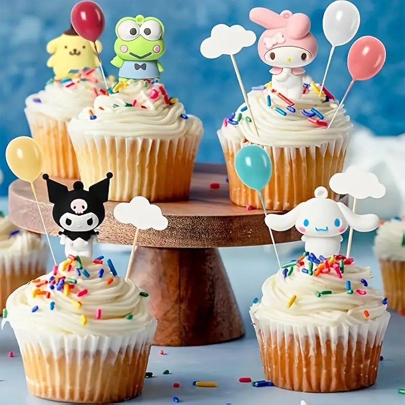 Cake Topper Sanrio Kuromi Cute Anime Figurine 7pc Set