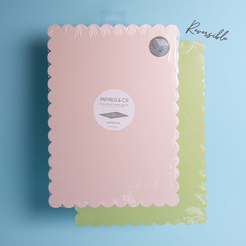 papyrus-rectangle-dual-colour-scalloped-cake-board-pink-green-14x10inch