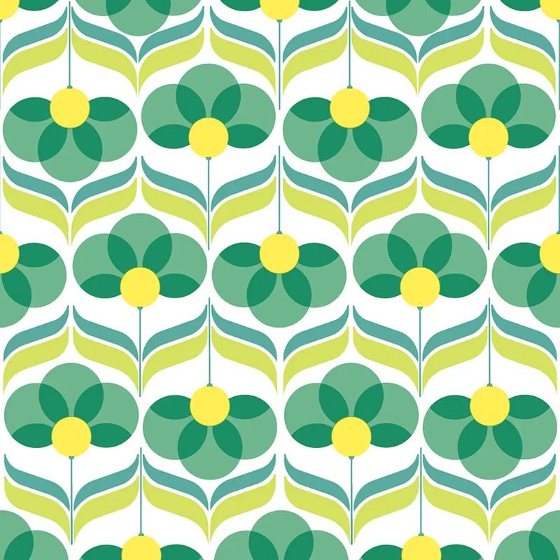 Paper + Design Luncheon Napkins -Geo Flowers Green